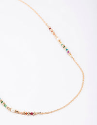 Gold Mixed Beaded Chain Necklace - link has visual effect only