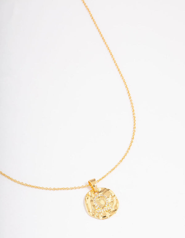 Gold Plated Libra Coin Pendant Necklace