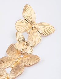 Gold Statement Butterfly Drop Earrings - link has visual effect only