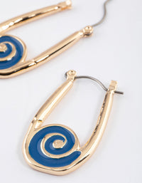 Gold Swirl Oval Hoop Earrings - link has visual effect only