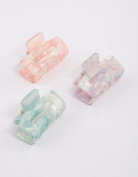 Acrylic Pastel Mini Rectangular Claw Clip Pack - link has visual effect only