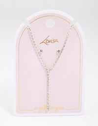 Silver Cupchain Y-Shaped Necklace & Earring Set - link has visual effect only