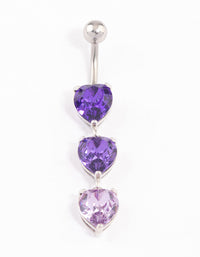 Surgical Steel Graduating Heart Ombre Belly Ring - link has visual effect only