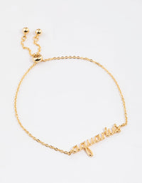 Gold Plated Aquarius Script Bracelet - link has visual effect only