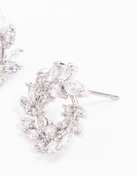 Rhodium Mini Wreath Stud Earrings - link has visual effect only