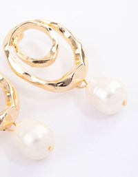 Gold Spiral Pearl Drop Earrings - link has visual effect only