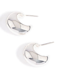 Silver Plated Diamante Wide Hoop Earrings - link has visual effect only