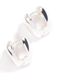 Silver Plated Heart Huggie Earrings - link has visual effect only