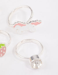 Kids Silver Unicorn Sweet Ring 6-Pack - link has visual effect only