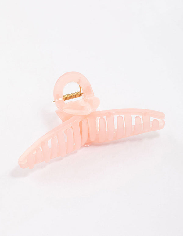 Pink Acrylic Large Heart Hoop Hair Claw Clip