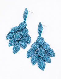 Blue Diamante Multi Leaf Drop Earrings - link has visual effect only