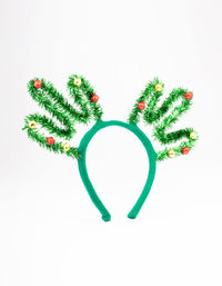 Kids Fabric Christmas Tinsel Antler Headband - link has visual effect only