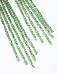 Gold & Green Layered Cupchain Drop Earrings - link has visual effect only