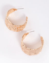 Gold Hammered Hoop Earrings - link has visual effect only