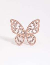 Rose Gold Statement Butterfly Ring - link has visual effect only