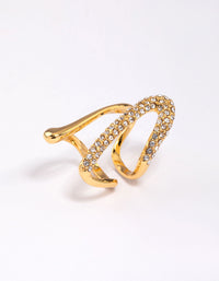 Gold Plated Blingy Split Ring - link has visual effect only