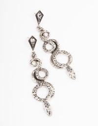 Antique Silver Snake Stone Drop Earrings - link has visual effect only