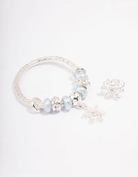 Kids Silver Christmas Snowflake Bracelet & Ring Pack - link has visual effect only