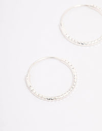 Sterling Silver Diamante Hoop Earrings - link has visual effect only