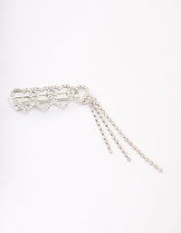 Rhodium Heart Diamante Cupchain Hair Clip - link has visual effect only