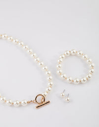 Gold Pearl Matching Jewellery Set - link has visual effect only