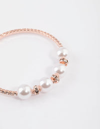 Rose Gold Pearl Diamante Bangle - link has visual effect only