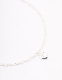 Sterling Silver Simple Heart Bracelet - link has visual effect only