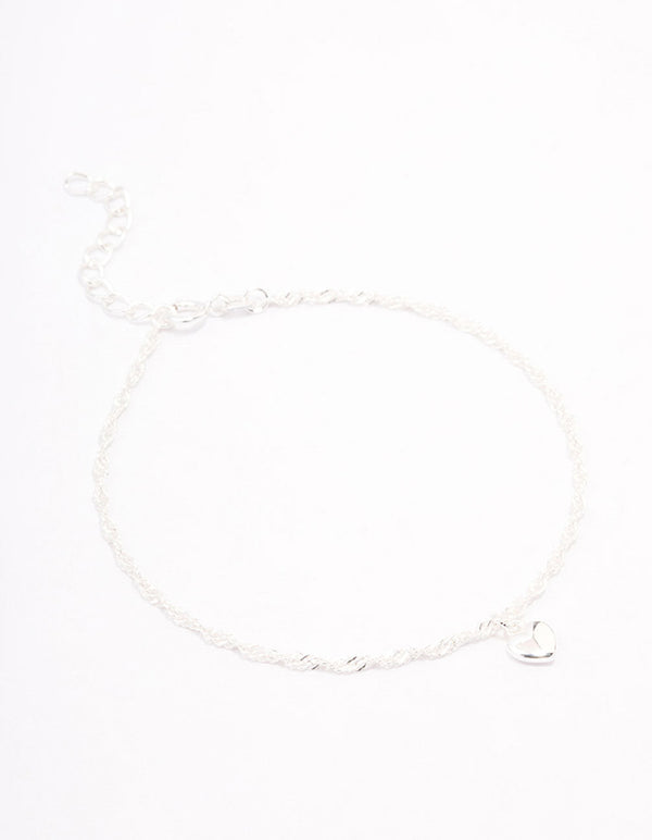 Sterling Silver Simple Heart Bracelet