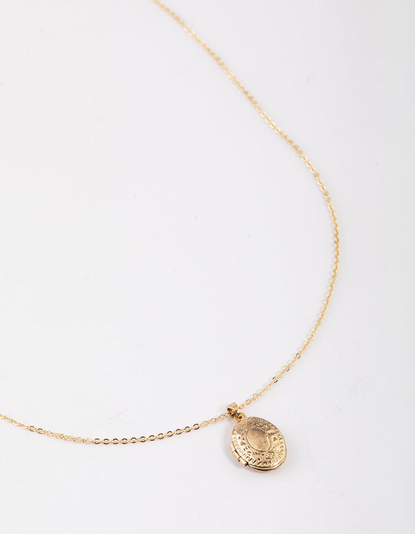 Antique gold online locket and chain