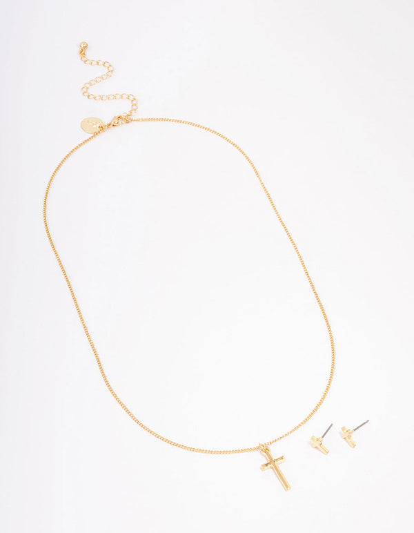 HMH Religious Angel Sterling Silver and Gold Plated Cross Necklace -  Germani's Jewelry
