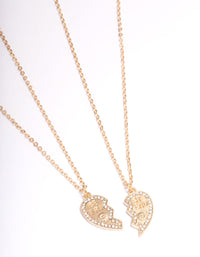 Gold BFF Diamante Heart Necklace Pack - link has visual effect only