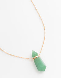 Gold Green Semi-Precious Stone Bottle Necklace - link has visual effect only