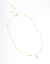 Gold Plated Cubic Zirconia Cross Ball Necklace - link has visual effect only