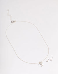 Silver Diamante Cross Jewellery Set - link has visual effect only