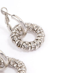 Rhodium Diamante Double Hoop Earrings - link has visual effect only