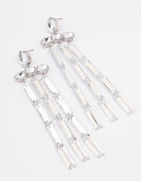 Rhodium Diamante Drop Chandelier Earrings - link has visual effect only