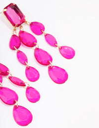 Pink Diamante Triple Row Drop Earrings - link has visual effect only