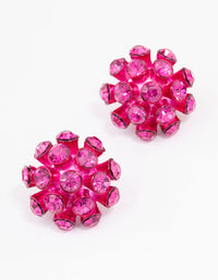 Pink Diamante Flower Stud Earrings - link has visual effect only