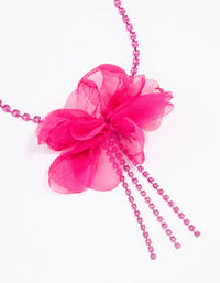 Fuchsia Cupchain Long Flower Necklace - link has visual effect only