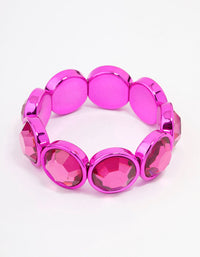 Fuchsia Chunky Diamante Stretch Bracelet - link has visual effect only