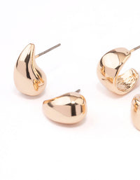 Gold Pear Hoop Earring Pack - link has visual effect only