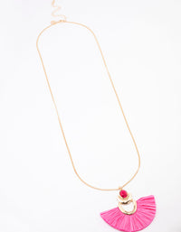 Gold Raffia Fan Necklace - link has visual effect only