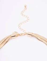 Gold Double Row Snake Chain Knotted Necklace - link has visual effect only