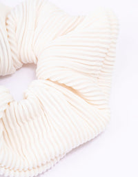 Ivory Ribbed Hair Scrunchie - link has visual effect only