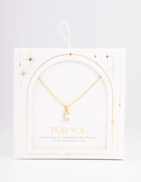 Letter C Gold Plated Initial Pendant Necklace - link has visual effect only