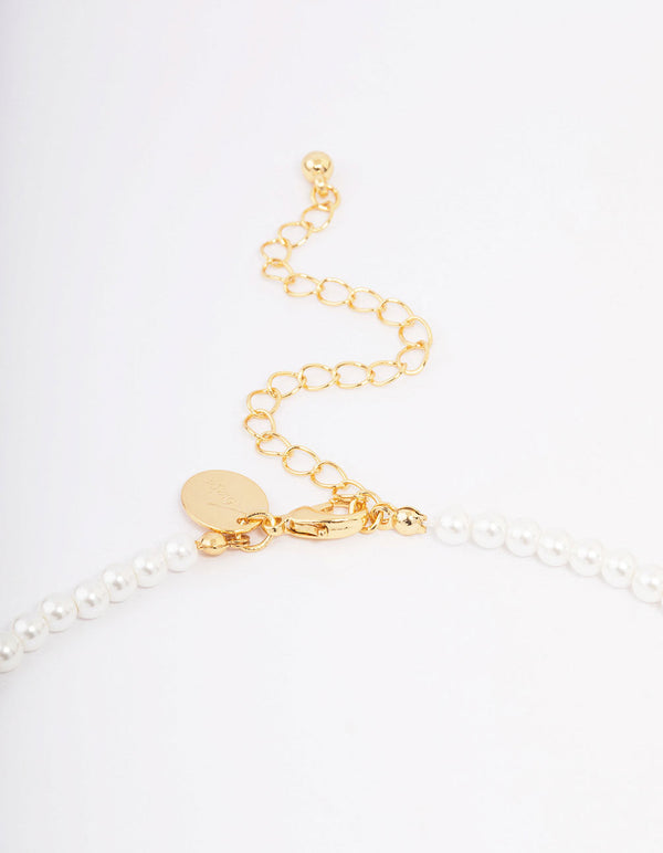 Letter S Gold Plated Layered Diamante Initial Necklace - Lovisa