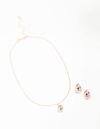 Rose Gold Teardrop Jewellery Set - link has visual effect only