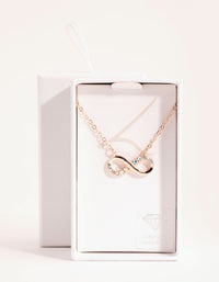 Rose Gold Heart & Infinity Necklace - Lovisa